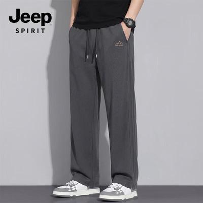 JEEP SPIRIT Men's Loose Fit Wide-Leg Casual Pants