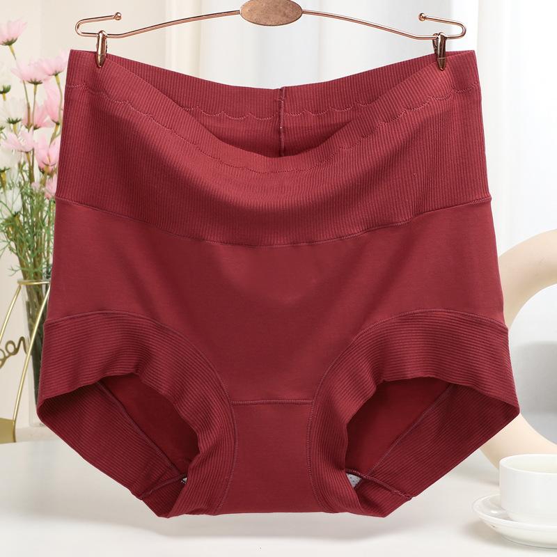 Modal Cotton High Knickers Waisted Plus Size Women's Underwear with Wide Leg Briefs Edges Triangle Panties