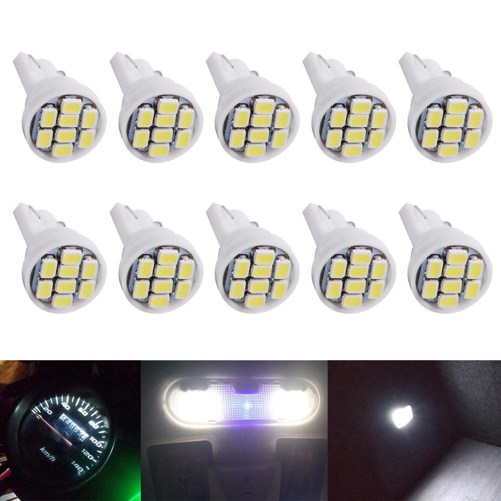 10X T10 1206 8Led Car Led Interior Light 194 168 192 W5W 3020 Auto Wedge Lighting DC 12V License Plate Lamp ParkingTail Light