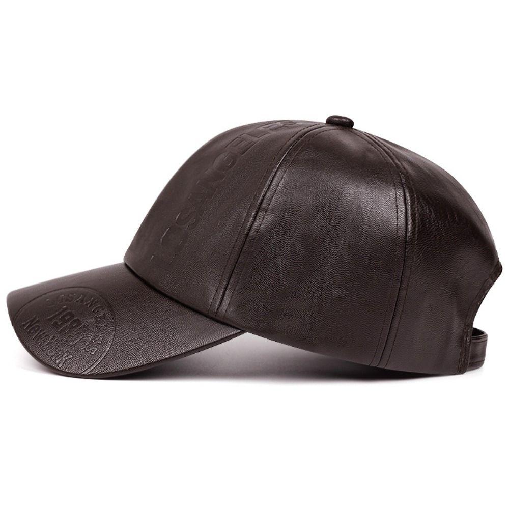 Casual Wear Men Vintage Hat Adjustable Sun Protection Hat Sun Cap Leather Baseball Cap  Dad Hat