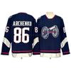 Mens Ice Hockey Practice Jersey Team Uniform 8 Number Embroidered Cotton Blend Sport Shirt Adult Players