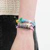 BONBEAU Trio Charms Initial Silver Ring Knot Bracelet