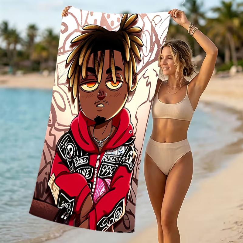 Beach Towel with Juice WRLD Pattern - soft,absorbent,machine washable Lightweight&Modern,swimming,Travel Essentials