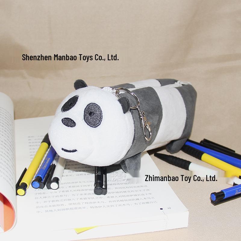 Cartoon Cute Bear Plush Pencil Case for Kids - Three Bears Design Stationery Bag 24*9cm/0.06kg