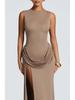 2026 Spring European & American Style Sexy Sleeveless Slim Fit High Slit Long Dress