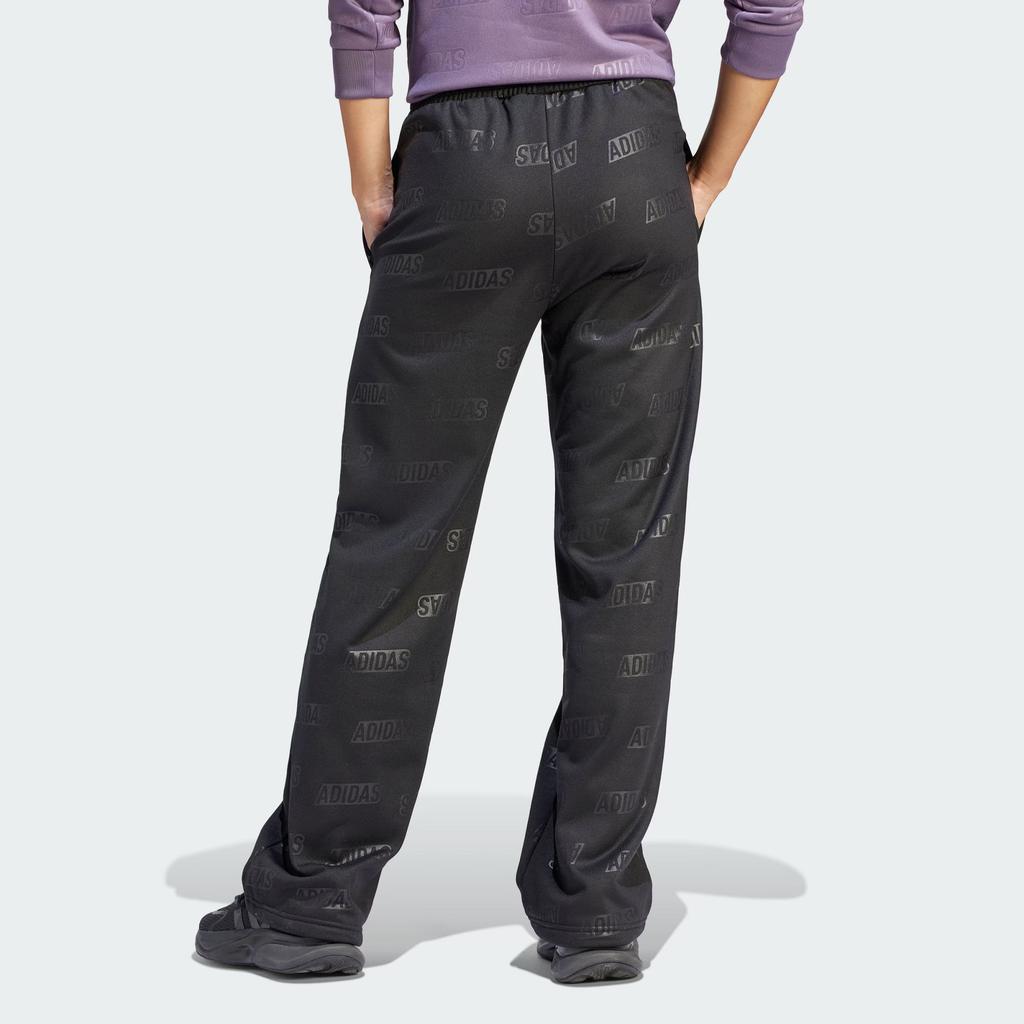 Adidas Embossed Monogram Fleece Pants Women Bottoms Black IA3178