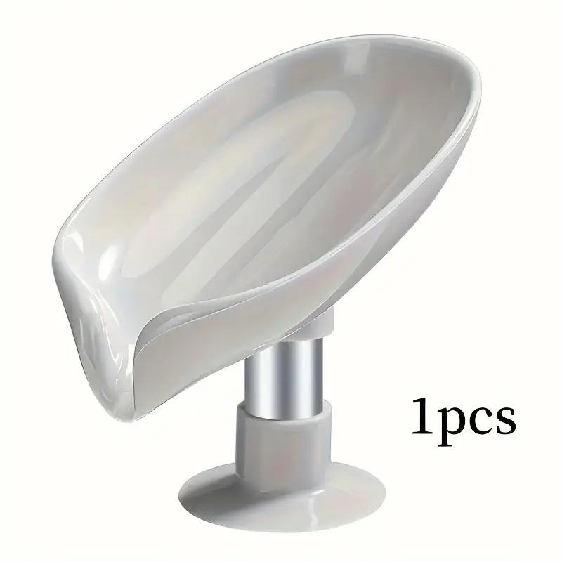 1/2pcs Leaf-shaped Soap Dish Drainage Rack Drill Bathroom Accessory with Suction Cups Non-Slip and Water Free Soap Tray Holder
