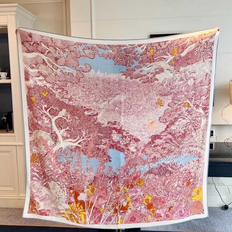 NINA SOLOR Silk Wool Large Square Scarf