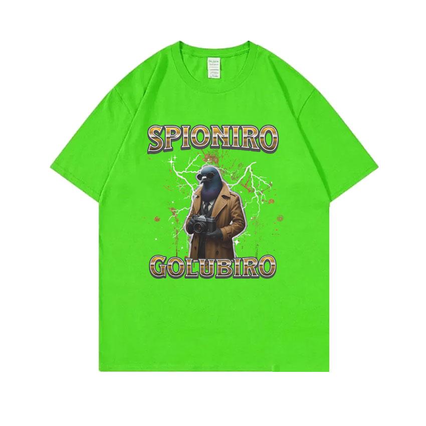 

Итальянский маразм Spioniro Golubiro Футболка Голубь Смешной Мем Футболки Мужчины Женщины Повседневный Хлопок Короткий Рукав Мужская Винтажная Футболка 2XL