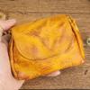 Hand Painted Vegetable Tanned Leather Coin Purse for Women, Vintage Chinese Style Layered Cowhide Leather Key Bag, Headphone Storage Bag