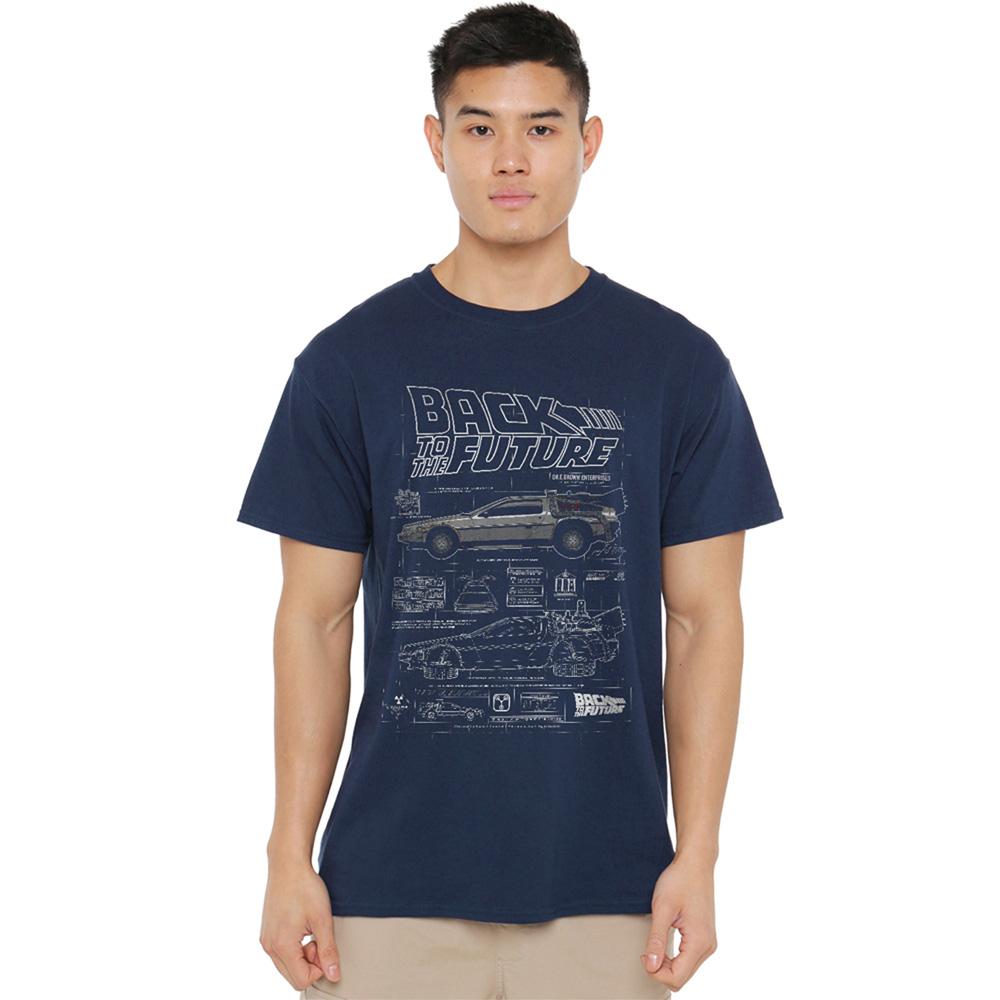 Back To The Future Unisex Adult Schematic T-Shirt