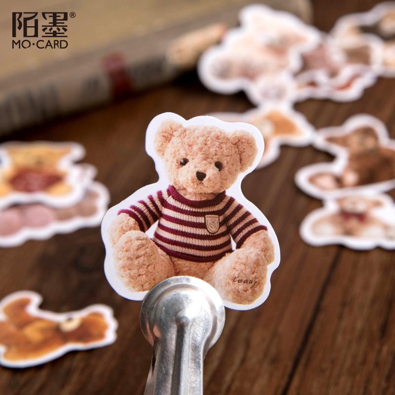 Journamm 46pcs Cute Bear Kawaii Creative Mini Sticker Decoration Diy Ablum Diary Scrapbooking Label Sticker Stationery Supplies