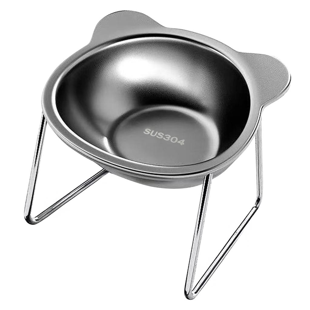 Stainless Steel Cat Bowl with Stand Anti Cervical Spondylosis Pet Raised Food and Water Dish for Cats and Dogs Dual Use Feeder