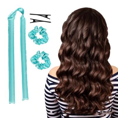 5pcs/set Lazy Heatless Curling Rod Headband No Heat Silk Curls Ribbon Hair Rollers Sleeping Soft Hair Curlers Foam Rod Hair Styling Tools