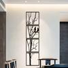 4pcs Set Bird Branch Wall Art, Large Black Metal Decor for Indoor Outdoor, Holiday Gift for Halloween Christmas New Year
