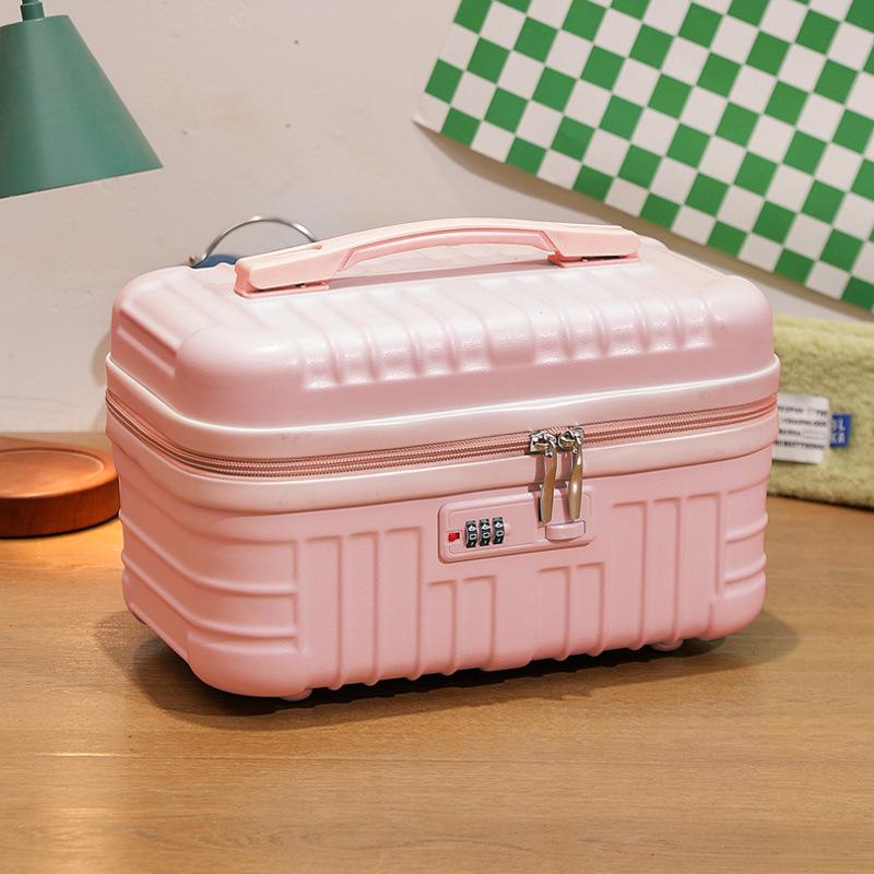 Retro Large-Capacity Makeup Bag and 18-Inch Carry-On Suitcase Combo