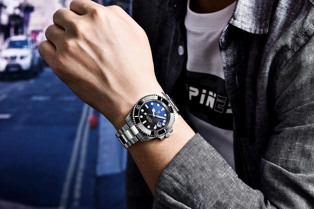 Pagani Design Men's Watch Made In Japan SEIKO NH35 Movement Submariner Diver Automatic Mechanical Case Waterproof Ceramic Bezel Business Work Dress