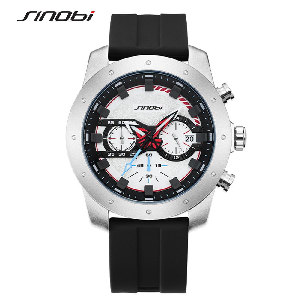 Men'S Watch Silicone Strap Multifunctional Quartz Watch Fashion Student Watch Waterproof Men'S Watch