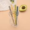 8Pcs Reusable Drinking Glass Straw Ice-sugar Gourd Shape Straw For Smoothies Juice Milk Bar Accessories Theme Party Bar Tools
