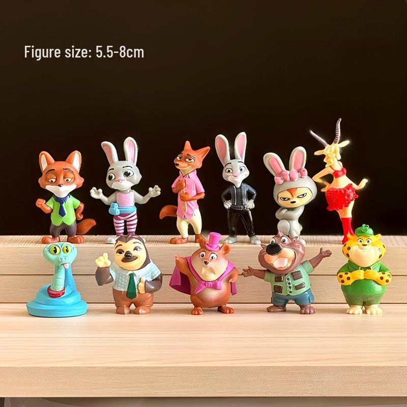 Zootopia Judy & Nick Figurines: 12 Fox & Rabbit Police Officer Cake Ornaments