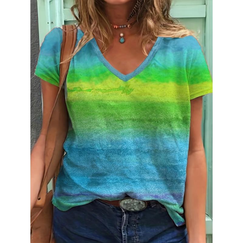 

Женская футболка с принтом радуги, женская футболка с графикой кошки, оверсайз топ, женская одежда 3XL