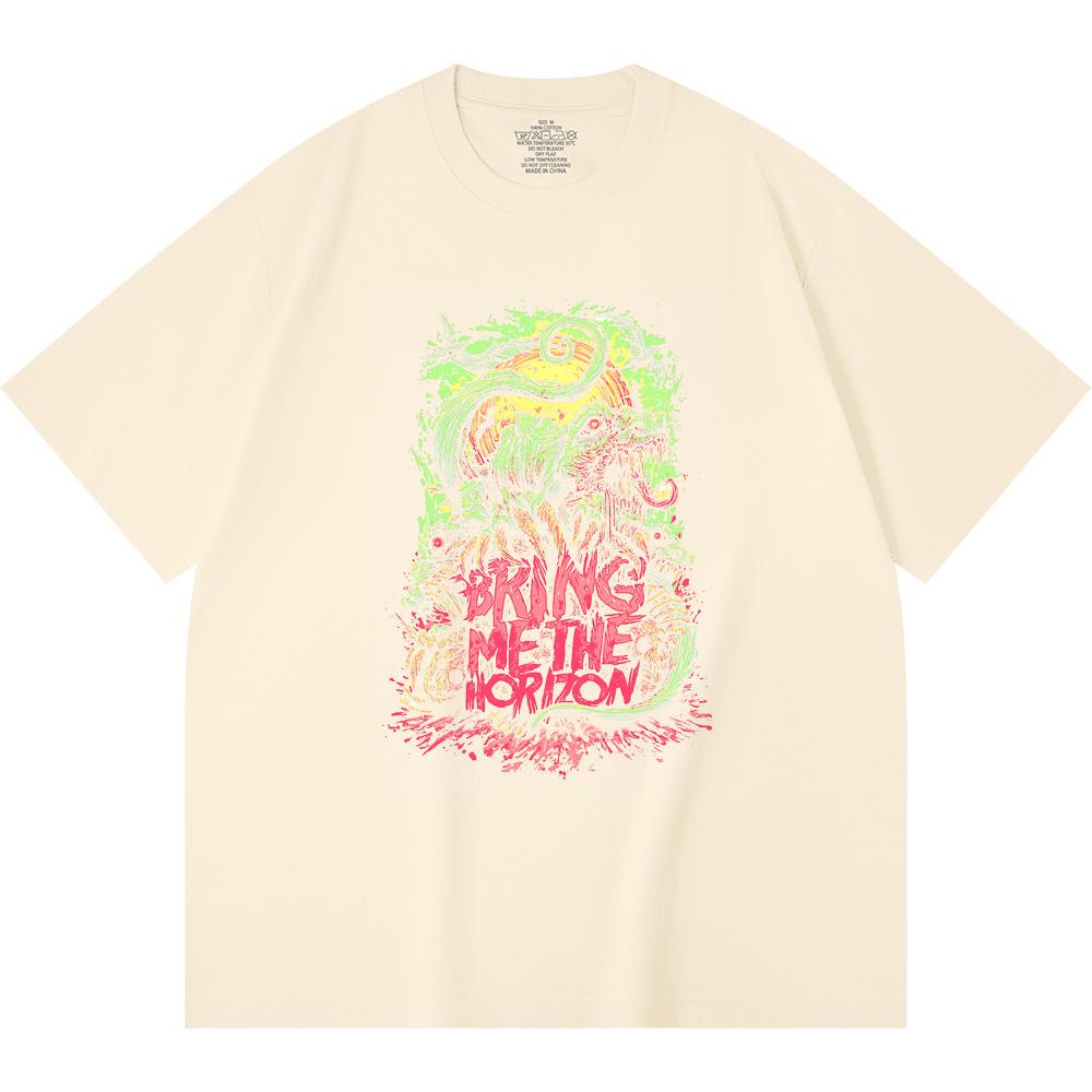 230 Gsm 100% Cotton Heavy Metal T-Shirt  Rock Band Popular Music Print Unisex Heavy Cotton T Shirt