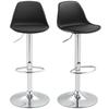Set of 2 Bar Stools, Bar Chairs, Swivel Chairs with Backrest, Height Adjustable, Up to 120 kg Load Capacity, 42 x 41 x 82-104 cm, Black