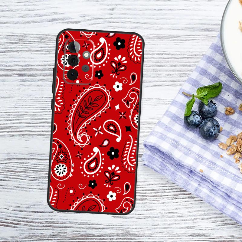 

Red Bandana Paisley Case For Samsung Galaxy A54 A34 A14 A13 A33 A53 A12 A32 A52 A71 A51 A15 A25 A55 A35 Cover Samsung A24 4G