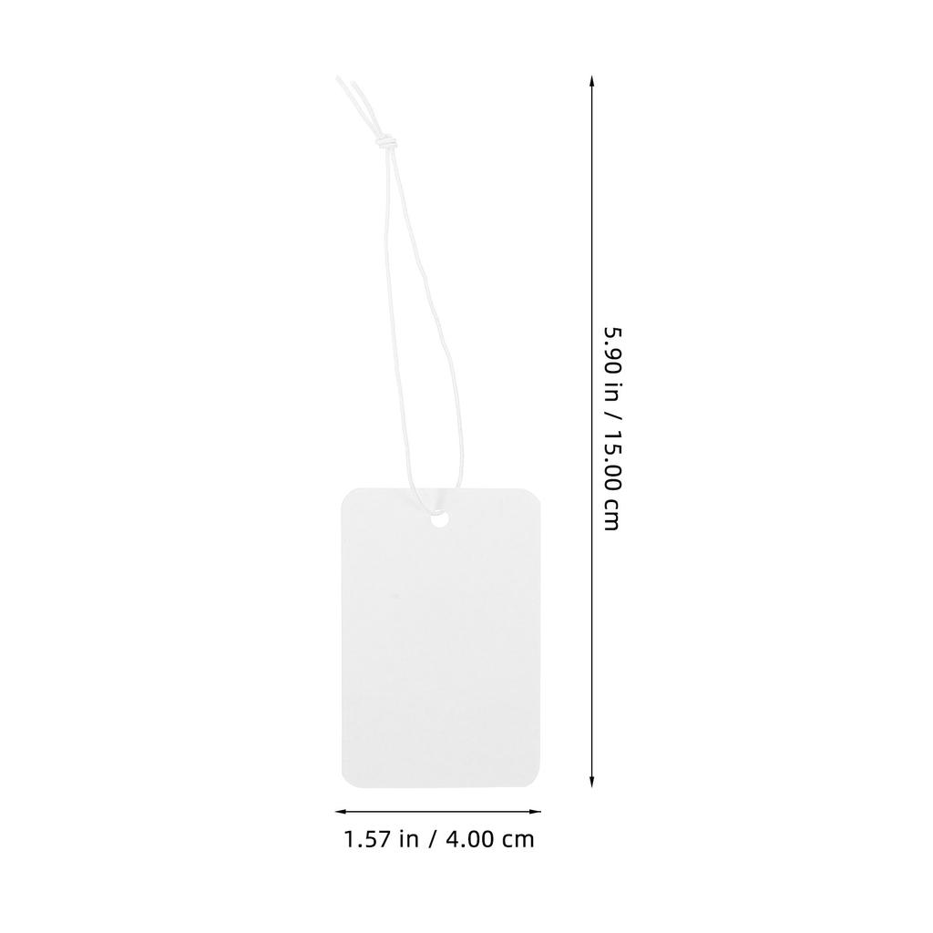 100Pcs Lightweight Elastic Cord Tags Blank Paper Hanging Price Tags for Jewelry Necklace Clothing Merchandise Writable