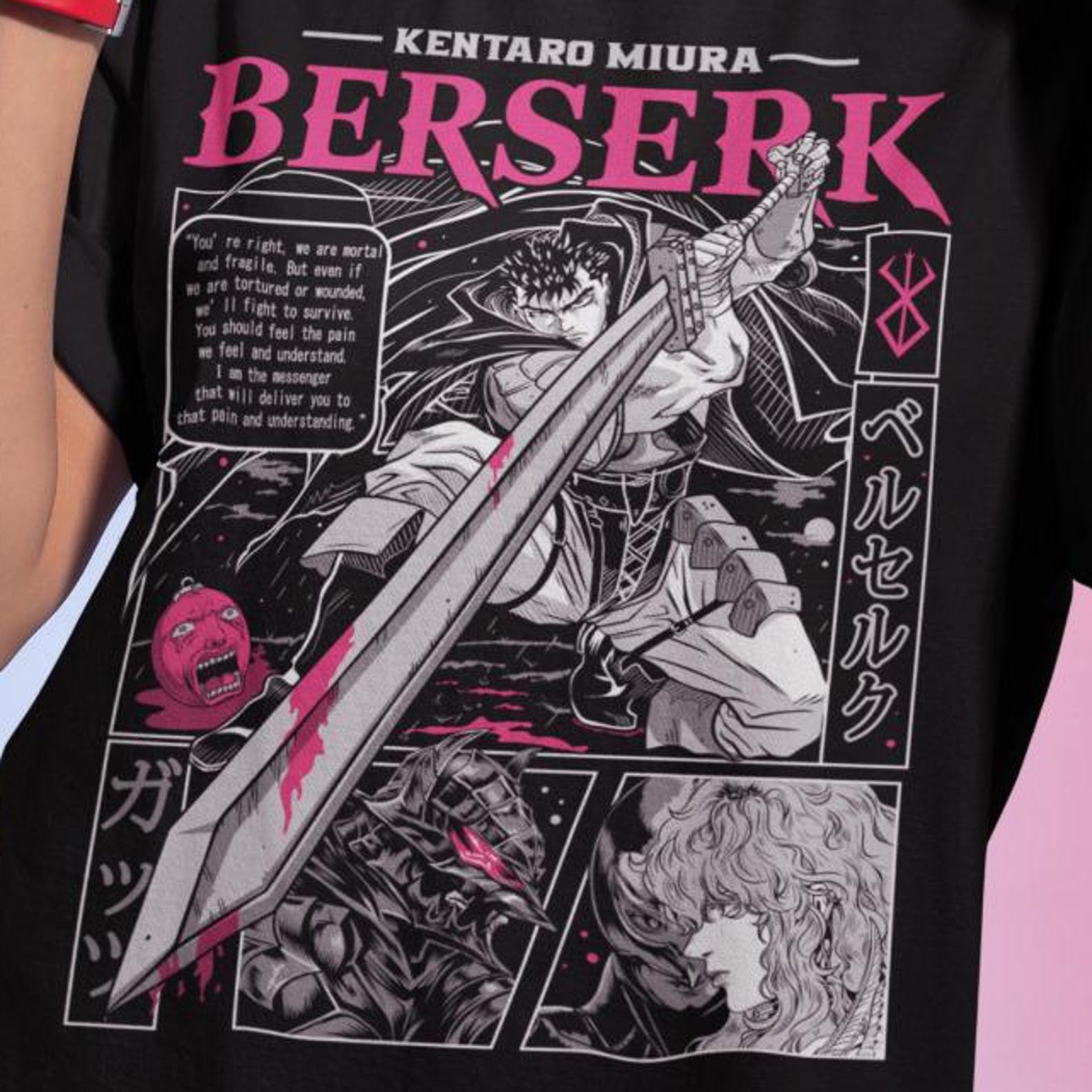 Manga T-shirt, Skull Knight Graphic Tee 2XL