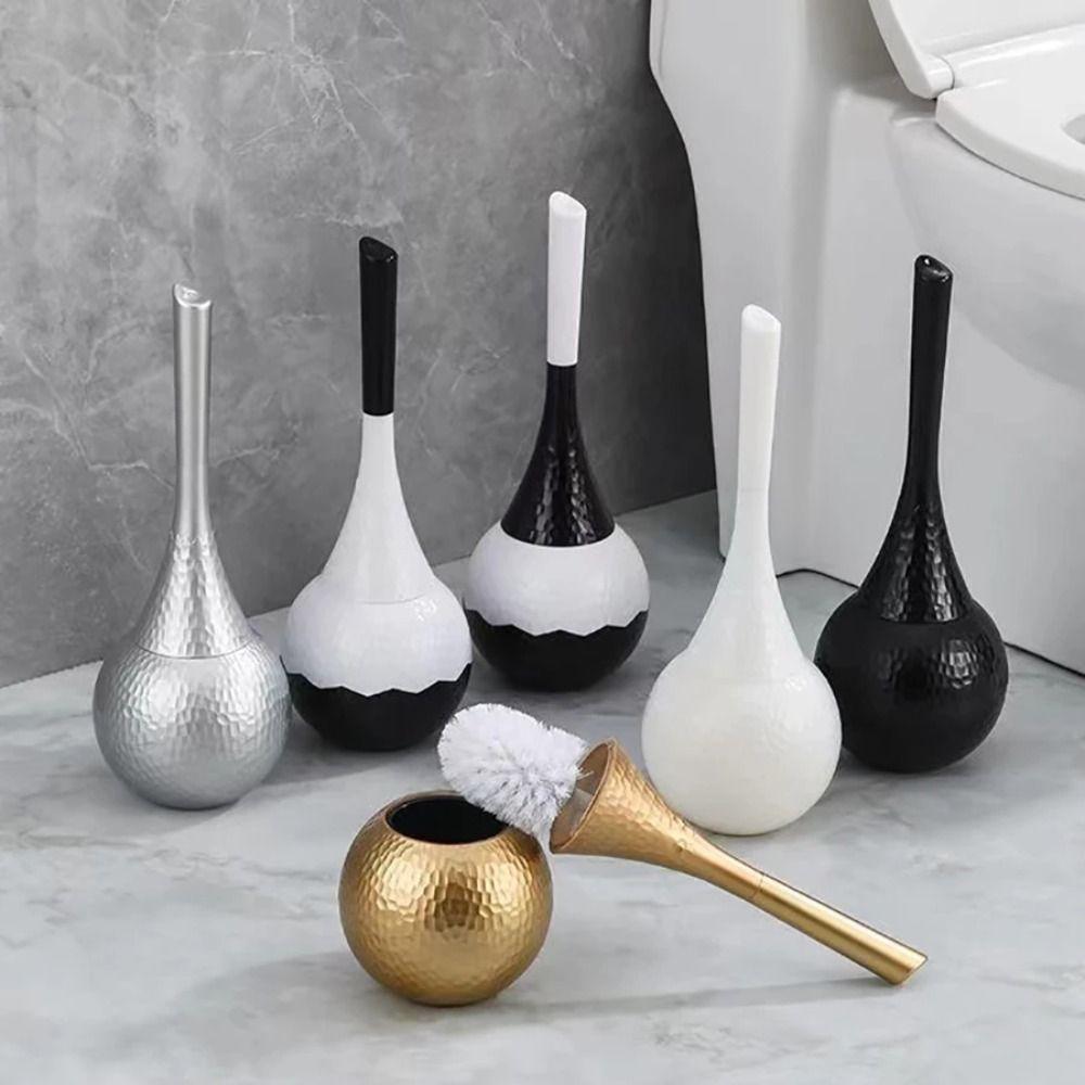 Golden Toilet Brush with Base Holder Household Bathroom Brush High-end Cleaning Brush