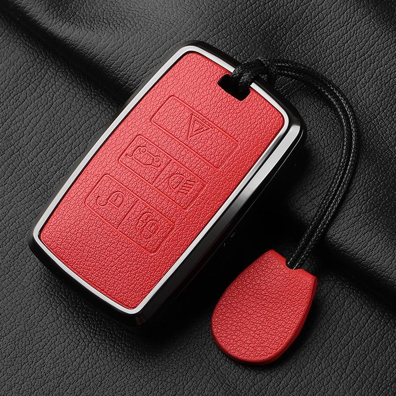 Metal and Leather Car Key Case Cover For Land Rover Range Rover Discovery Evoque Sport Velar Key Protection Shell Accessories