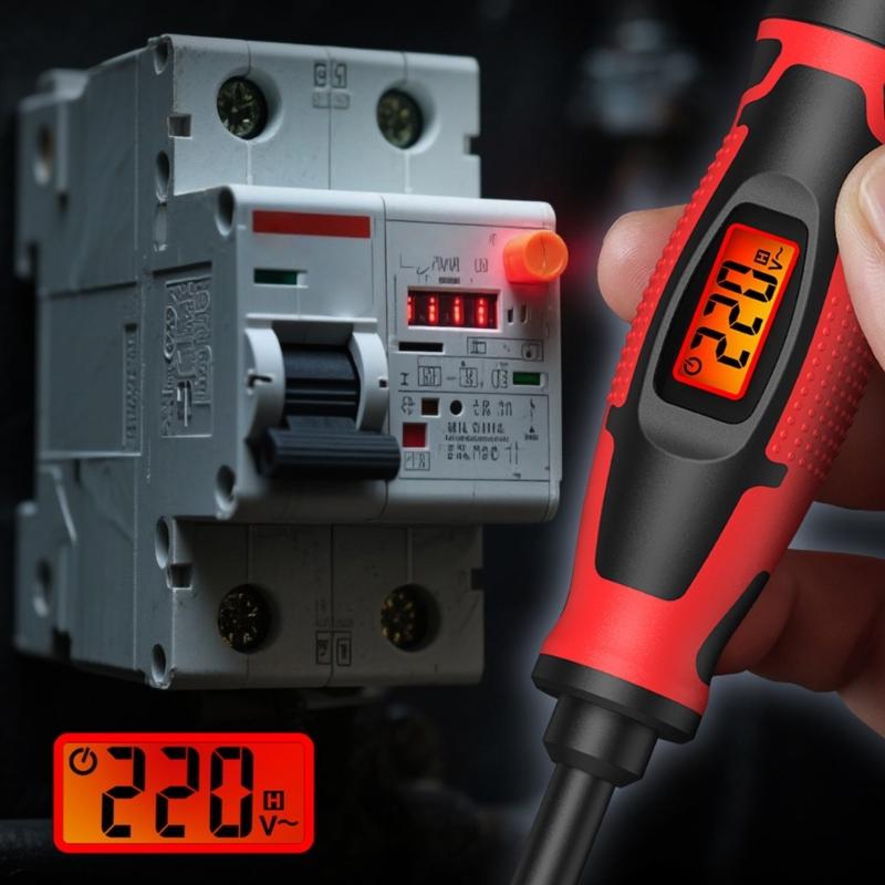 Double Purpose Screwdriver And Handheld Voltage Detector With Auto Shut Off Feature Suitable For Safe Electrical Testing