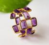 Natural Purple Amethyst Gemstone 925 Sterling Silver Eternity Ring 6.5 US, Gift