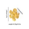 Stainless Steel Exaggerated Texture Large Flower Rings for Women Men Vintage Gold Color Adjustable Open Rings Party Jewelry Gift