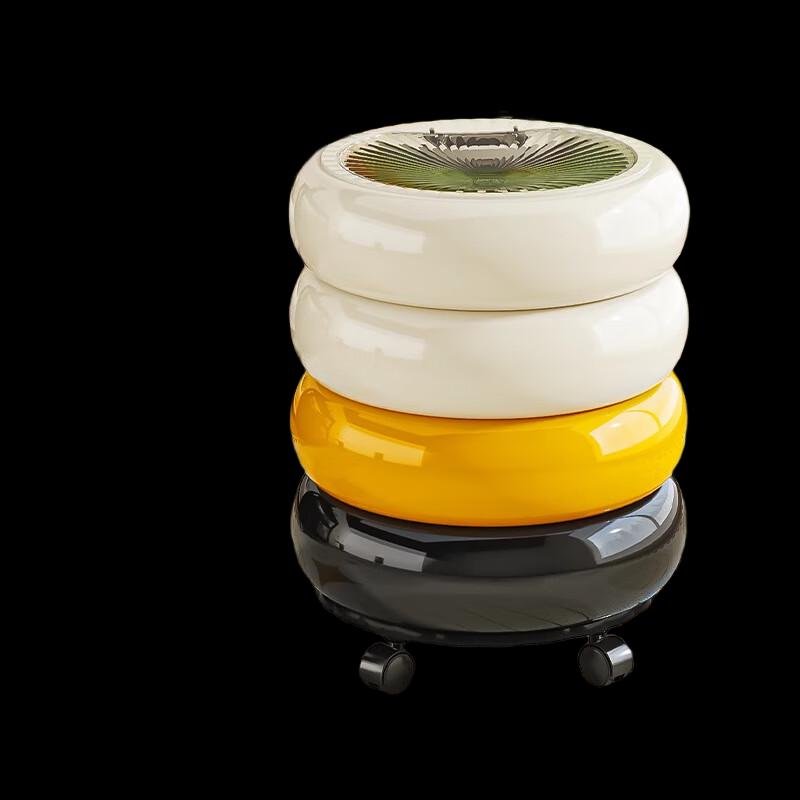 Donut Design Trash Can with Wheels and Lid