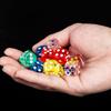 10 bucăți zaruri acrilice transparente colorate de cristal zaruri digitale pentru jocuri de familie KTV, petrecere în bar club