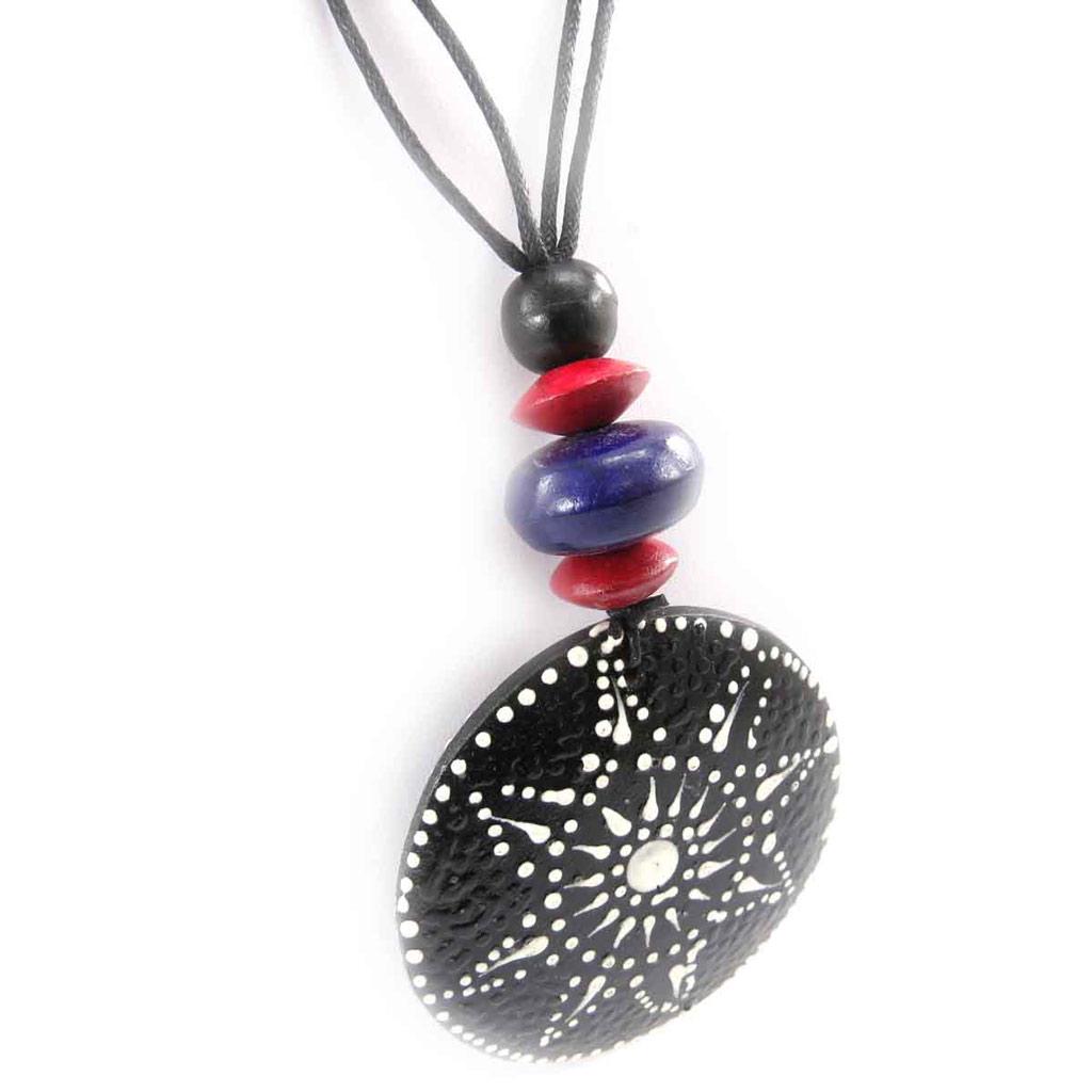 Les Trésors De Lily [J8480] - Collier 'Kilimanjaro' noir rouge violet