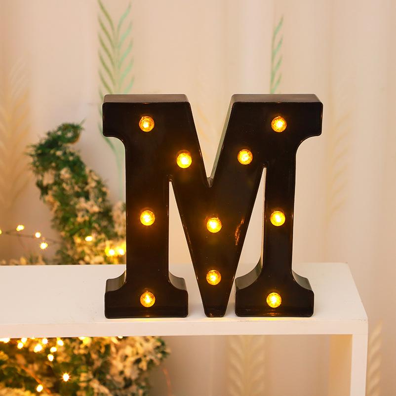 Cross-border Hot-Selling Black LED Letter Lamp for Proposal, Festival Decoration, and Ambiance Arrangement