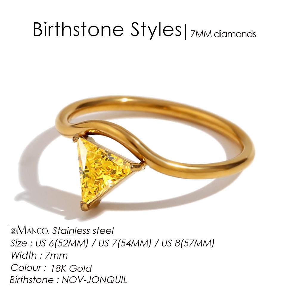 EMANCO Stainless Steel Birthstone Ring for Woman Simple Style Ring Festival Party Fashion Jewelry Dropshipping 48-Hour Shipping
