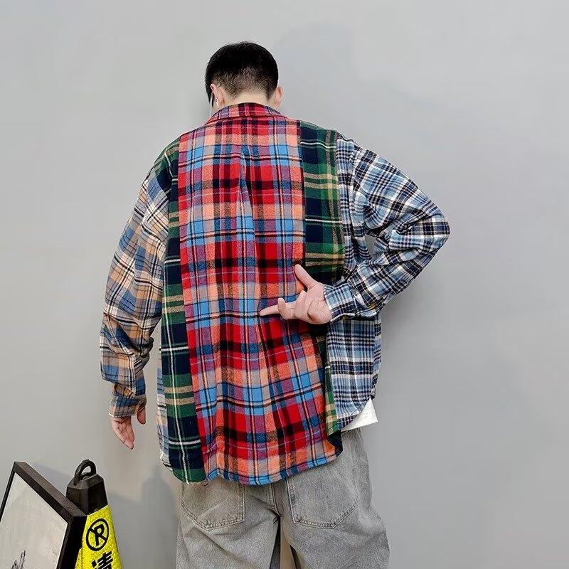 2024 Letter Long Sleeve Shirt Japanese Hong Kong Style Ins Loose Shirt Boys Summer Trendy Versatile Casual Coat