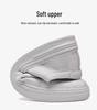 Autumn Plus Size Men's Height-Boosting Leather Sneakers (6CM) - Fashionable White Casual Shoes