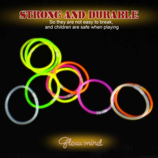 Světlé svítící tyčinky hromadně 8 palců svítící ve tmě světelné tyčinky párty laskominy neonová párty svítící náhrdelníky a náramky s konektory