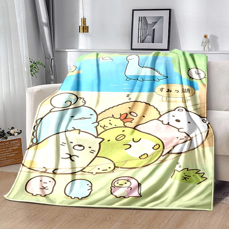 1pc Blanket Sumikko Gurashi2 Print Design, Lightweight Blanket for Sofa, Bed- Soft &Warm, Gift for All Seasons like Christmas, Halloween