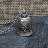 Collana Ciondolo Campanellino da Moto Viking Punk Retro per Uomo - Accessorio Moda in Acciaio Inossidabile