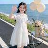 Girls' Summer White Princess Dress with Fairy Doll Collar