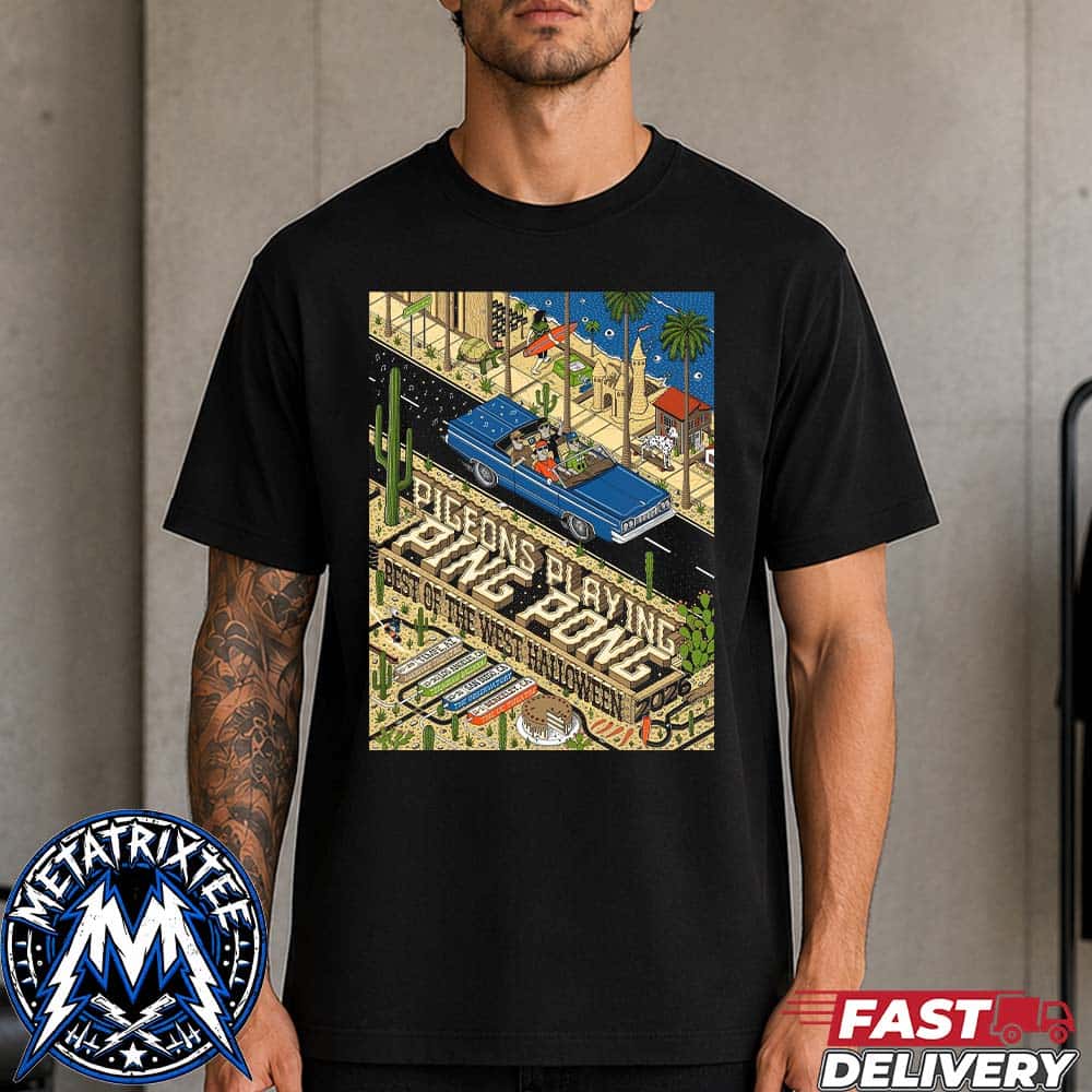 Pigeons Playing Ping Pong Best Of The West Halloween 2026 Oct29 Tempe-Oct31 San Diego Tour Short T-Shirt