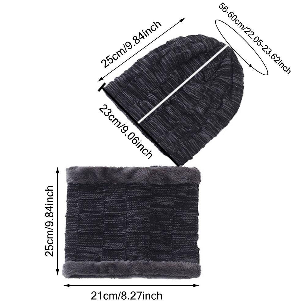 Winter Knit Hat Scarf Warm Skullies Bonnet Fashion Ski Cap