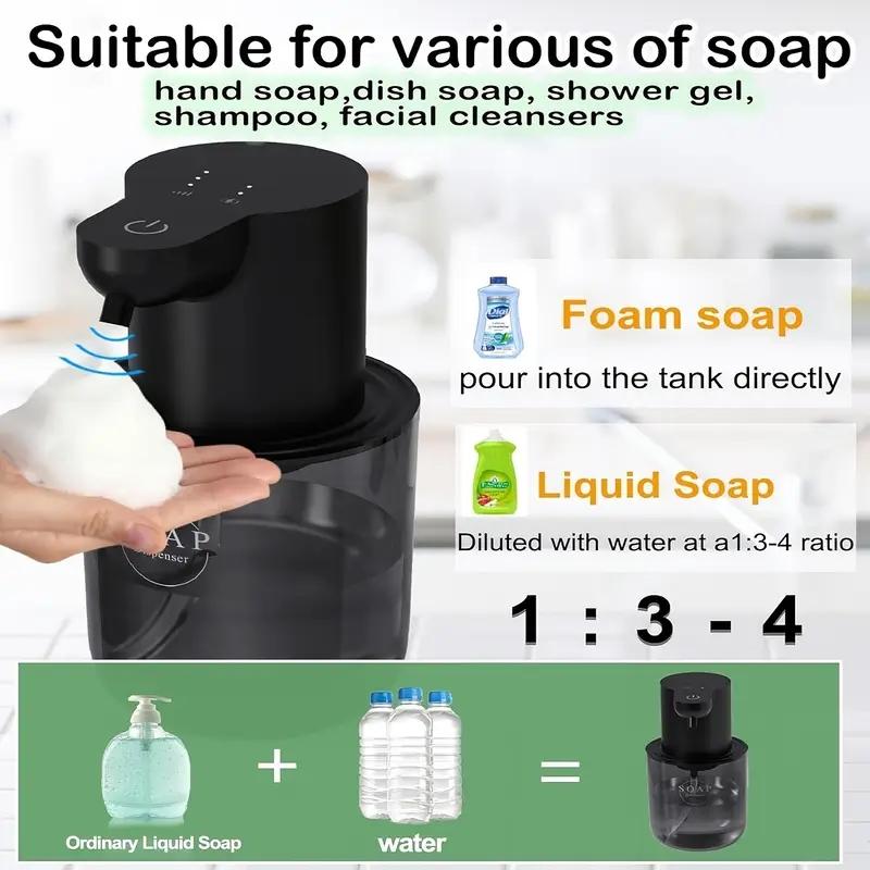 400ML Simple Wall-Mounted Intelligent Rechargeable Automatic Sensor Soap Dispenser Hand Washing Sanitizer Machine For Women/Men