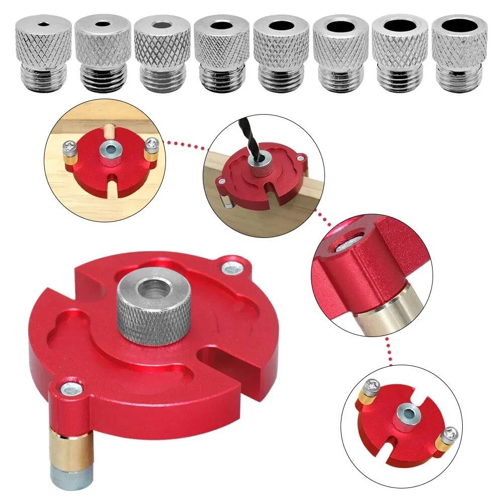 1PC Fast-splicing Dowel Jig Kit W/3-10mm Metal Bushing Aluminum Self-Centering Vertical Hole Jig Drill Guide Locator for Woodworking